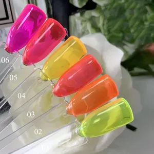 Hot Selling Jelly Nail Art Supplies Polish Transparent Gel 24 Color Glaze Nail UV Gel Set Wholesale