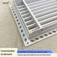 Grille de ventilation centrale encastrée linéaire à cadre étroit, simple couche, carrée, moderne, blanche, en plastique durable