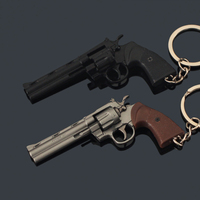 Revolver argenté 70 mm, logo personnalisé, jouet pistolet porte-clés, réaliste, 7 cm, forme de pistolet en métal, assemblage