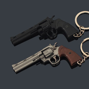 Revolver argenté 70 mm, logo personnalisé, jouet pistolet porte-clés, réaliste, 7 cm, forme de pistolet en métal, assemblage - Product Image 4