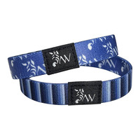 Bracelets promotionnels personnalisés en polyester extensible, imprimés par transfert thermique, imitation tissée antique, avec logo sur mesure