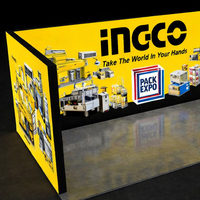 Stand d'exposition modulaire 10 x 20 pieds, boîte lumineuse, toile de fond rétroéclairée, stand d'exposition pour salon professionnel, conception de stand d'exposition pour PACK EXPO