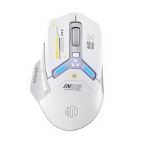 Souris sans fil INPHIC IN9 à trois modes, filaire pour jeux, pour ordinateur portable, rétroéclairée, pour droitier, rechargeable, PAW3395, 6 boutons, 1 molette