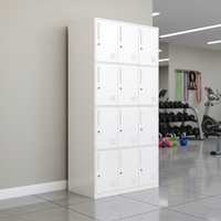 Casier métallique pour personnel de chambre, casier en acier à 12 compartiments avec serrure à combinaison et serrure à clé pour vestiaires de salle de sport