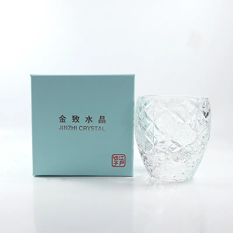K9 Glass Japanese Edo Kiriko Whiskey Transparent Crystal Glass Flash Locke Cup Japanese Handmade Wine Glass Water Cup
