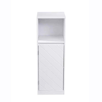 Mini étagère de rangement rectangulaire en bois moderne, armoire à trois niveaux avec une porte pour salle de bain