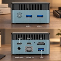Mini PC puissant N100/N150 LPDDR5 12 Go pour les petites entreprises, le travail de bureau, le bureau à distance et l'informatique en nuage, solution prête à l'emploi avec Windows 11