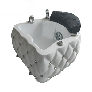 White ABS Pedicure Spa Bowl 2 Working Modes Built-in <b>Light</b> Massage System CE Certified EU <b>Socket</b> Salon Foot Care Equipment - Product Image 1