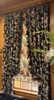 Rideau en chenille jacquard floral de style vintage américain - Couleurs riches et intenses - Effet médiéval - Convient également aux housses de canapé et aux coussins