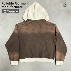 RAMAX Custom Logo Hoodie Unisex Oversized Pullover Cotton French Terry Color Blocking Casual Streetwear OEM ODM - Product Image 2