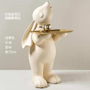 <span class=keywords><strong>2022</strong></span> nouveau Design chaud décor à la maison en fibre de verre lapin lapin plateau Statue Sculpture intérieur extérieur salon décoration de la maison - Product Image 6