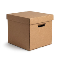 Boîte d'archives pliable en carton ondulé simple paroi pour la maison, avec couvercle, robuste, pour le rangement et l'emballage en gros