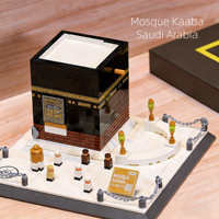 Ensemble de blocs de construction de la mosquée Kaaba OEM en plastique, 8 pièces, jouet miniature architectural éducatif créatif, modèle d'Arabie Saoudite sacré