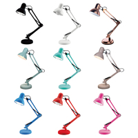 Lampe de Bureau LED Traditionnelle en Métal avec Pince, Ampoule E27 Incandescente, Cadre Métallique Classique pour Lecture et Travail