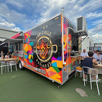 Camion de restauration mobile en fibre de verre personnalisé avec cuisine complète et équipement de cuisine professionnel