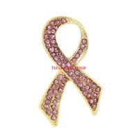 Strass émail sensibilisation au cancer du sein ruban rose broches sac à dos costume chapeau vêtements cravate écharpe bouton Badge épinglette broche