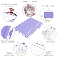 Mini ordinateur portable à la lavande, taille A5, couverture rigide, moniteur de colis, planificateur et de comptage, pour Journal intime