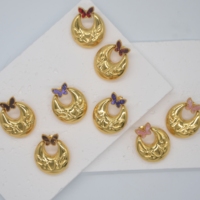 Pendientes de Acero Inoxidable de Estilo Retro Europeo Americano Simples y a la Moda, Aros Personalizados Versátiles y de Tendencia para Fiestas
