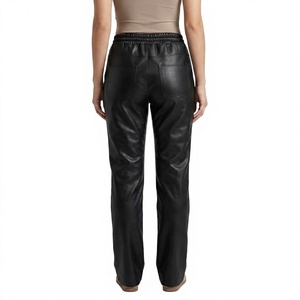 Men's Genuine Leather Pants Black Motorcycle Biker Trousers <b>Slim</b> Fit Custom Sizes - Product Image 4