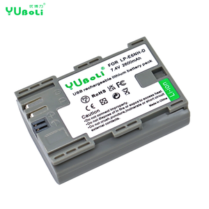 Batteria LP-E6, LP-E6N, LP-E6NH 2600mAh con ricarica USB-C, display LED, batterie di ricambio per Canon EOS 5D 6D 7D 60D 70D 80D <span class=keywords><strong>90D</strong></span> - Product Image 3