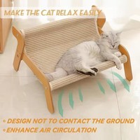 Meubles d'intérieur pour animaux de compagnie en bois au design populaire, hamac pour chat en bois, chaise longue, lit pour animaux de compagnie en toile réglable