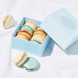 Couvercle d'emballage de biscuits de macarons au chocolat personnalisés et boîte de papier cadeau de base estampage de feuille d'or avec conception personnalisée - Product Image 3