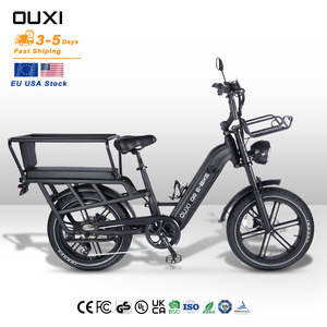 Vélo cargo <span class=keywords><strong>électrique</strong></span> OUXI Q10, pneus larges de 20 pouces, moteur puissant de 750 W, vélo utilitaire à longue portée pour la livraison familiale avec siège arrière - Product Image 1