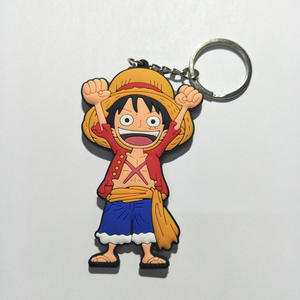 Porte-clés personnalisé mignon de dessin animé, porte-clés en caoutchouc souple, petit cadeau pour enfant, porte-clés Anime une pièce, vente en gros - Product Image 3