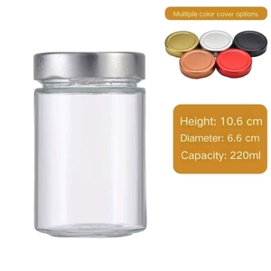 Chất lượng cao <span class=keywords><strong>220ml</strong></span> Vòng lọ thủy tinh với nắp cho mật ong mứt Sauce lưu trữ mứt <span class=keywords><strong>Jar</strong></span> - Product Image 3