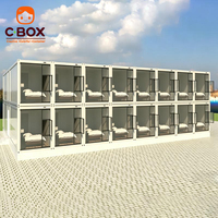 Cbox Maison conteneur modulaire démontable en kit, pour logement de travailleurs avec salle de bain intégrée, à plusieurs étages, type dortoir