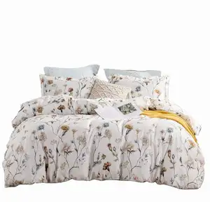 King Size 600 Thread Count 100% Cotton Custom Pattern 3Pcs Down Comforter Cover Set Bedding Set