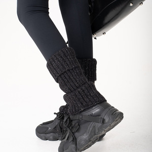 Calze Spesse da <span class=keywords><strong>Donna</strong></span> in Lana Stile Y2K con Filo Dorato, Design Casual Lavorato a Maglia, Scaldacollo Tinta Unita Abbinabile a Tutto - Product Image 4