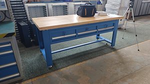 Rockben ngang 3 ngăn kéo có thể khóa nặng-Nhiệm vụ bàn làm việc có thể điều chỉnh chân thép Khung bàn làm việc cho hội thảo - Product Image 3