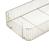 Keranjang saringan jala kawat las Stainless Steel, anti panas 28X20X6 cm 304/316L, saringan logam dengan nampan logam untuk filter barbekyu