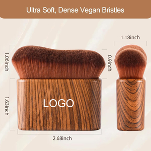 Custom Logo Kabuki Self <strong>Tanner</strong> Applicator Brush Face &amp; Body Soft Vegan Bristles Streak Free Bamboo Eco Friendly Tanning Brush - Product Image 3