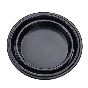 무료 샘플 고품질 6-10 인치 블랙 골드 라운드 두꺼운 비 스틱 탄소 스틸 피자 팬 머핀 팬 제빵기구 세트