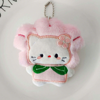 Nouveau porte-clés en peluche motif dessin animé floral, petit animal mignon (Panda, Lapin), breloque de sac à dos, en coton rembourré à la main, vente en gros