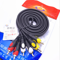 3 RCA kabel Audio Stereo untuk komputer dan kamera menggunakan kombinasi pelindung jalinan jaket pria-pria konektor grosir