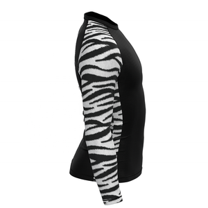 Maglietta a strisce zebrate con motivo ad alte prestazioni No Gi Rash Guard, anti-uv, asciugatura rapida, comoda a compressione - Product Image 3