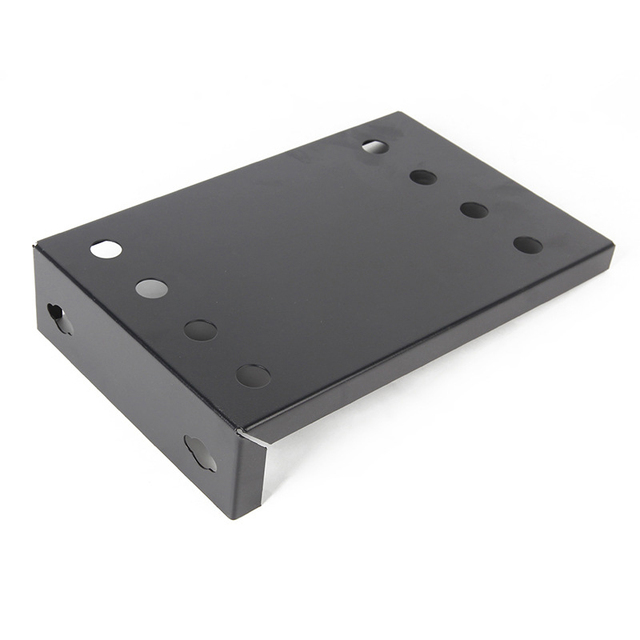 Custom Adjustable Heavy Duty Steel Wall Mount Bracket Vented Design Black Powder Coating Pre-drilled Holes Keyhole Slots Network