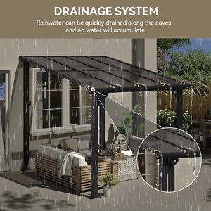 Pergola murale 8x10 en promotion, grandes auvents robustes à fixer au mur pour terrasses, patios et jardins - Product Image 3