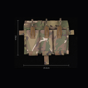 Chaleco táctico de nailon para revistas, bolsa de accesorios Molle para colgar en el pecho, chaleco táctico colgante de triple pecho de camuflaje - Product Image 2