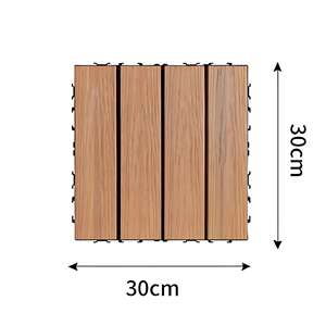 Tarima de Madera Plástica para Exteriores con Relieve 3D, Color Burlywood, 30*30*2.3cm, para Terraza, Patio - Product Image 3