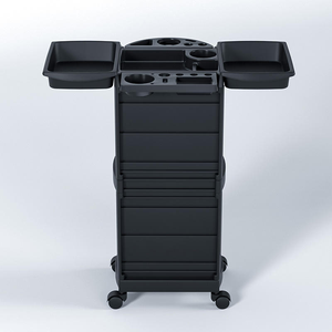 New Profession Plastic Black Hairdressing Trolley with 6 Drawersl for Salon Barber - Product Image 3