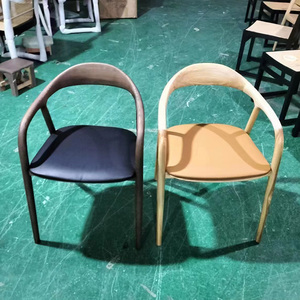 Sillón de madera de cuero moderno, diseño de estilo nórdico <span class=keywords><strong>CH24</strong></span>, sillas de comedor de madera, sillas de comedor de madera para hotel y restaurante - Product Image 4