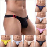 Slips pour hommes en soie glacée ultra-fine, respirants, en nylon super élastique, à motifs de dessins animés, modèles convexes, taille basse, mi-haute, vente en gros