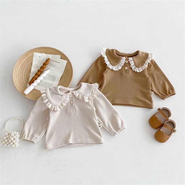 1 Pcs Custom Tag Plain Cotton Autumn Newborn Infant Toddler Clothes