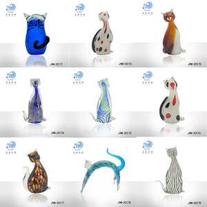 Gift Ideas Handmade Murano Glass <strong>Cat</strong> Ornament Animal Statue <strong>Cat</strong> <strong>Figurines</strong> Collectible - Product Image 2