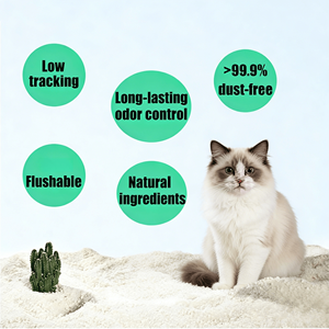 Litière <span class=keywords><strong>pour</strong></span> chat à base de manioc, biodégradable, écologique, 99 % sans poussière, facile à nettoyer, à base de plantes, échantillons gratuits, conception personnalisée, prix compétitif, directement du fabricant - Product Image 2