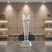 Trophée en cristal de haute qualité, personnalisable avec logo, style nautique, forme de tour, gravé, Richecrystal